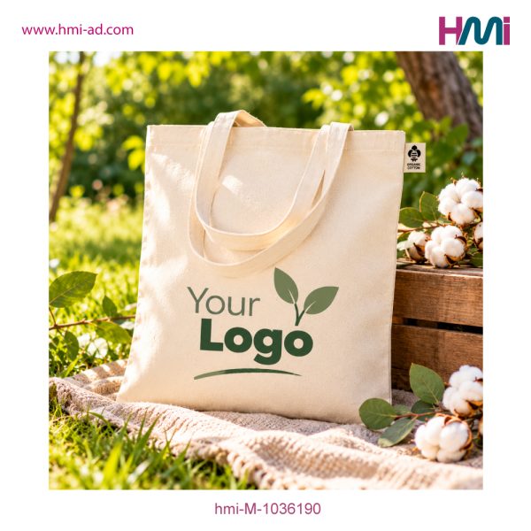 Promotional Organic Cotton Bag 90 | Promotional Organic Bag with branding in Germany | hmi-ad | hmi-M-1036190 | 05