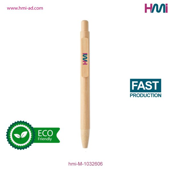 Promotional Push Button Pen with branding in Germany | Promotional Eco-Friendly Bamboo Pen with Custom Logo | HMi | hmi-ad | 02
