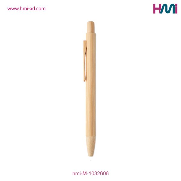 Promotional Push Button Pen with branding in Germany | Promotional Eco-Friendly Bamboo Pen with Custom Logo | HMi | hmi-ad | 03