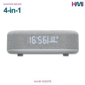 Promotional Wireless 4-in-1 Clock Station with logo branding in Germany | Promotional Technology gift item with branding in Germany | HMi | hmi-ad