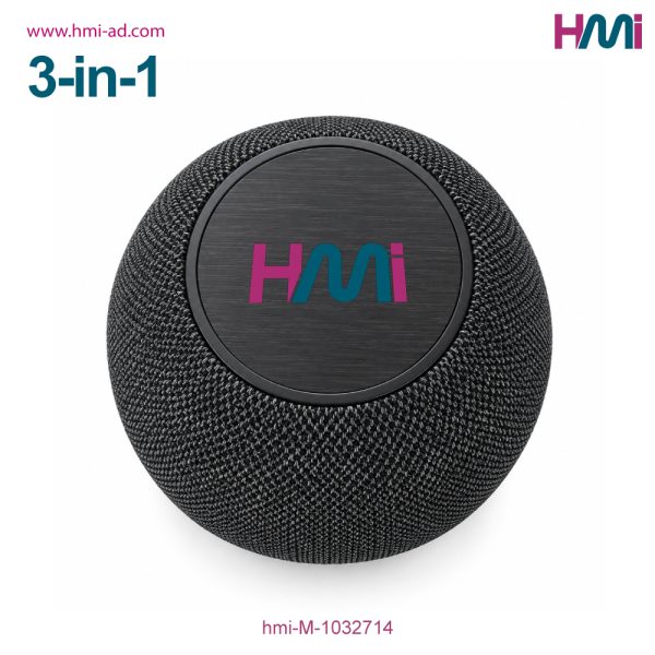 Promotional Wireless Speaker and Charger with LED with custom Logo | Promotional Wireless Charger with speaker and Logo Branding in Germany | hmi-M-1032714 | hmi-ad | 02