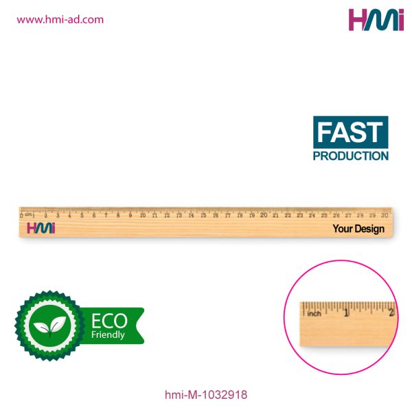 Promotional Wood Ruler with custom Logo branding | Promotional Office giveaways with branding | HMi | hmi-ad | 02
