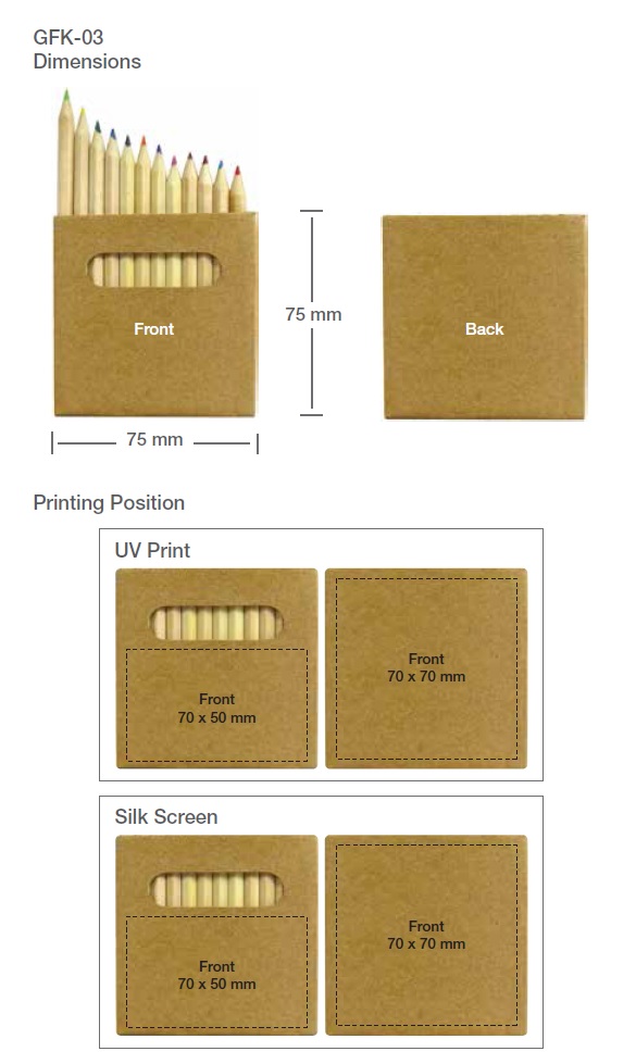 Pencils Pack Printing Details